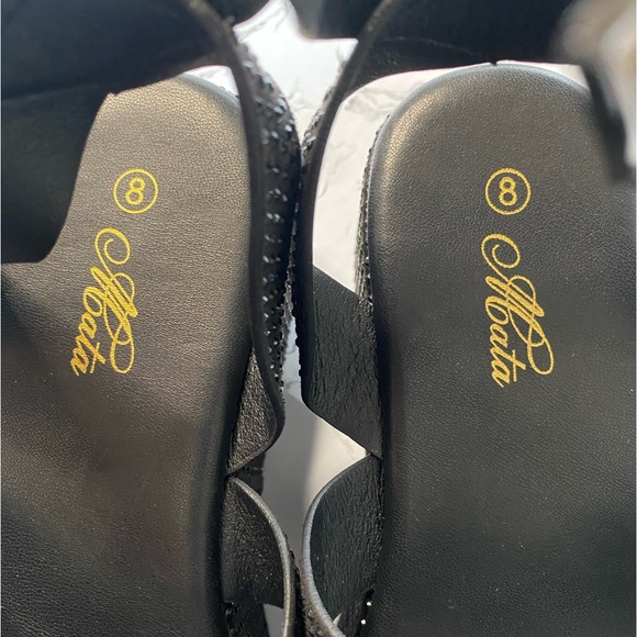 Mata Shoes Black Rhinestone Platform Sandel Size 8.5 - Picture 9 of 9